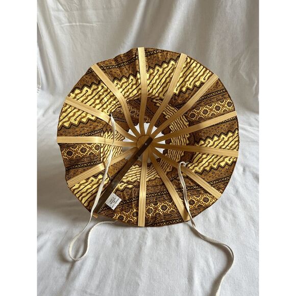Foldable Wooden and Cloth Travel Hat w/ Ties, Collapsible, Unique, Sun Hat - Picture 2 of 10